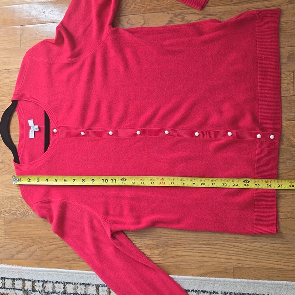 CROFT AND BARROW BRAND WOMEN'S PINK FRONT BUTTON CARDIGAN SIZE LARGE - Picture 10 of 15